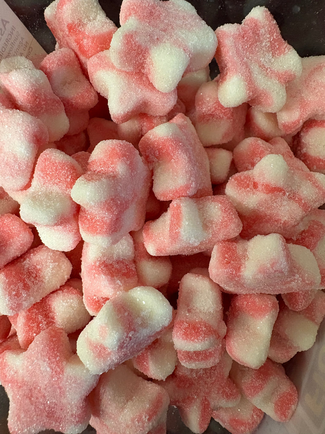 100g fizzy pink & white stars