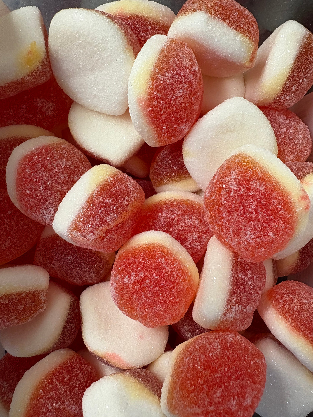100g fizzy peach jelly filled